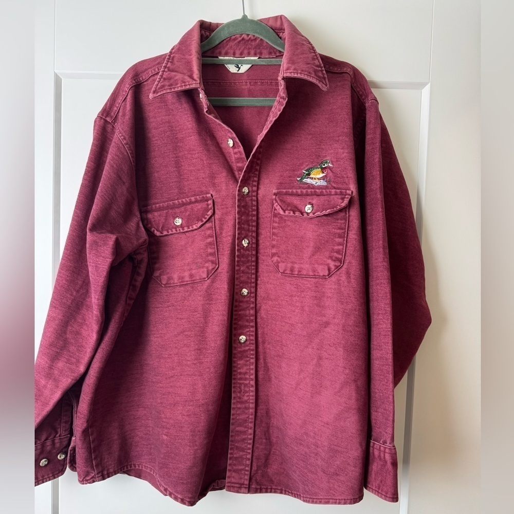 Black Duck Button Down Shirt XL Men’s Red Made in USA Preppy Retro